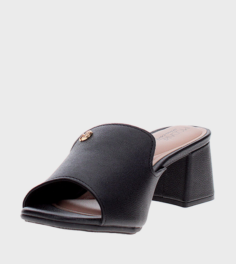 Textured Square Toe Heel Sandals