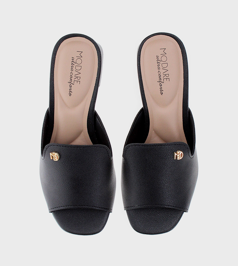 Textured Square Toe Heel Sandals