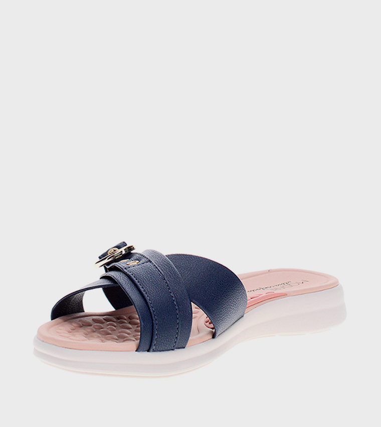 Buckle Strap Open Toe Flat Sandals