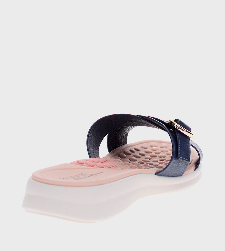 Buckle Strap Open Toe Flat Sandals