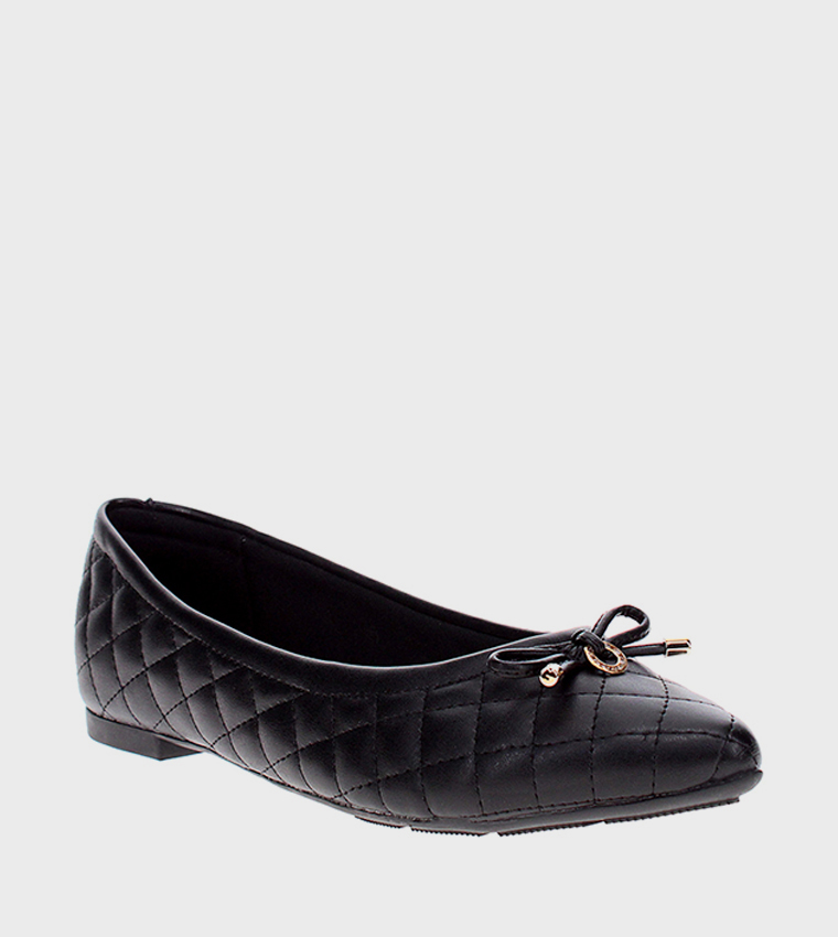 Bow Detail Quilted Ballerinas