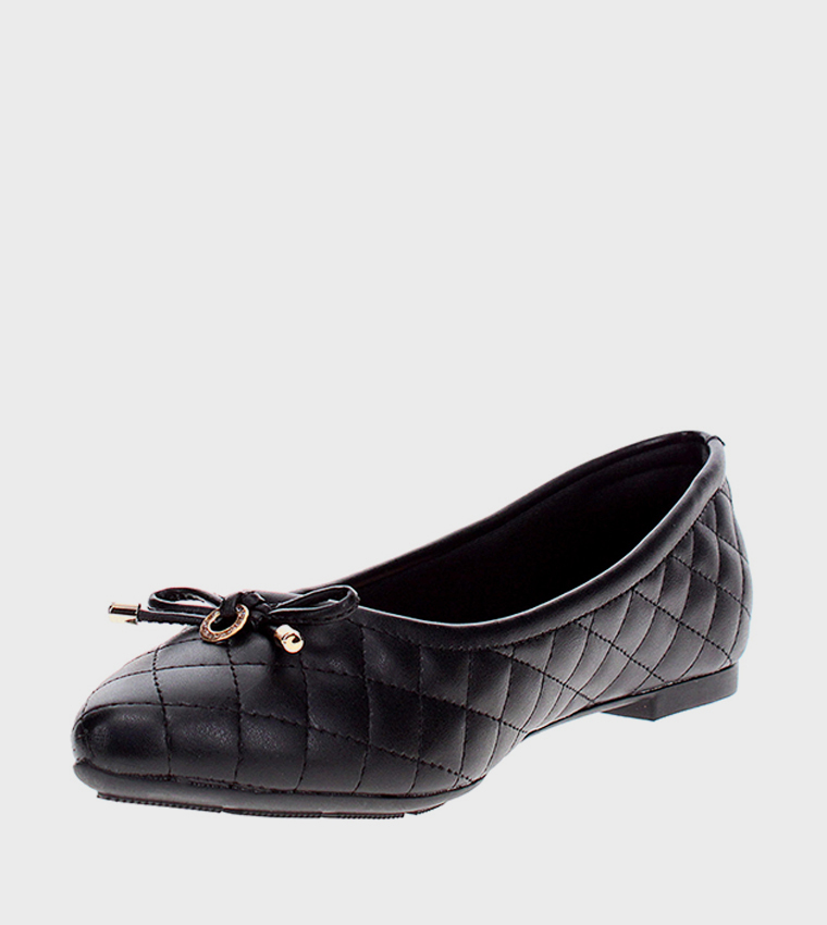 Bow Detail Quilted Ballerinas