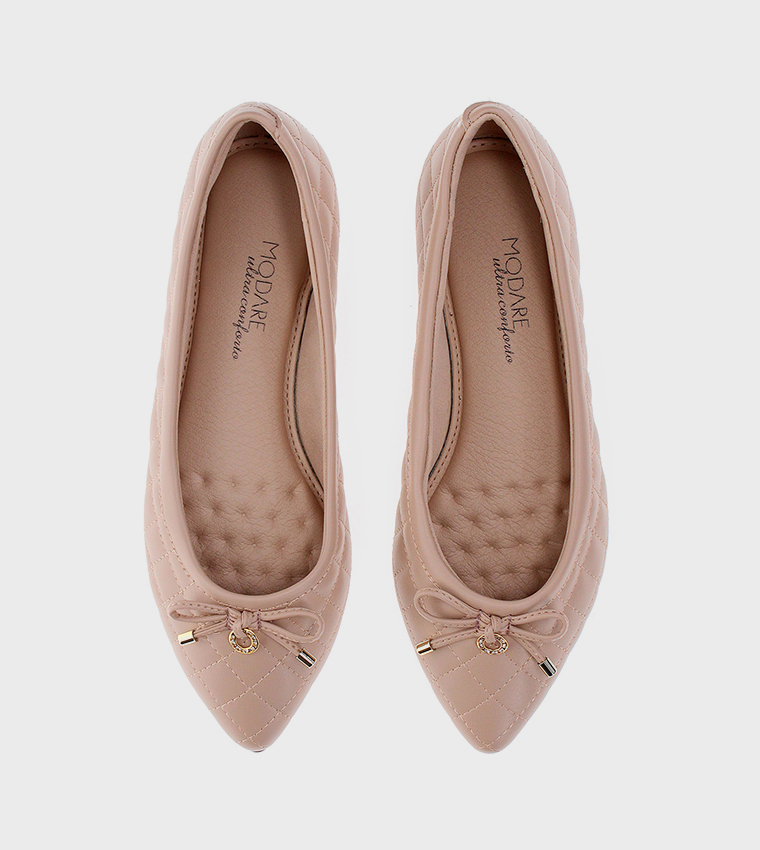 Bow Detail Quilted Ballerinas