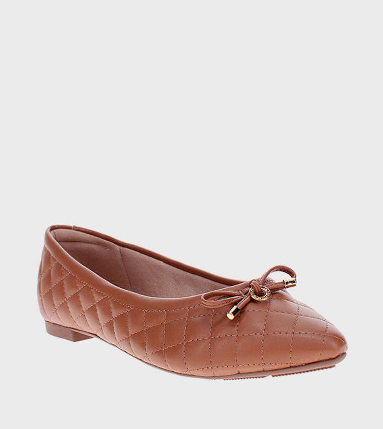 Bow Detail Quilted Ballerinas