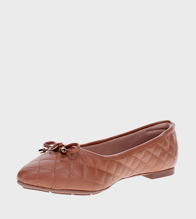 Bow Detail Quilted Ballerinas