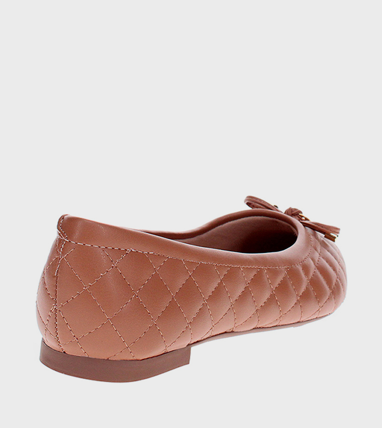 Bow Detail Quilted Ballerinas