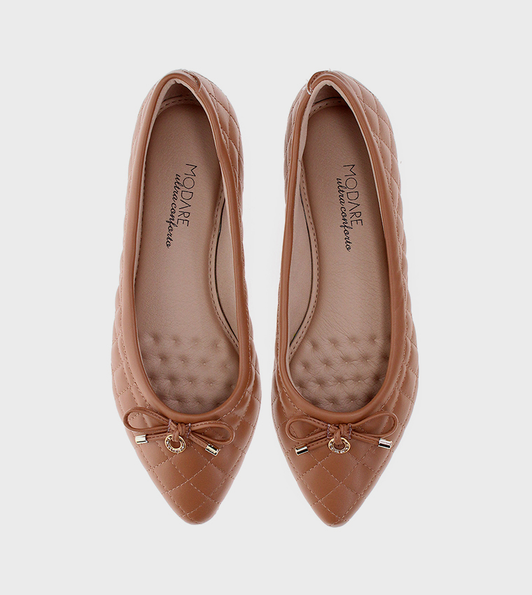 Bow Detail Quilted Ballerinas