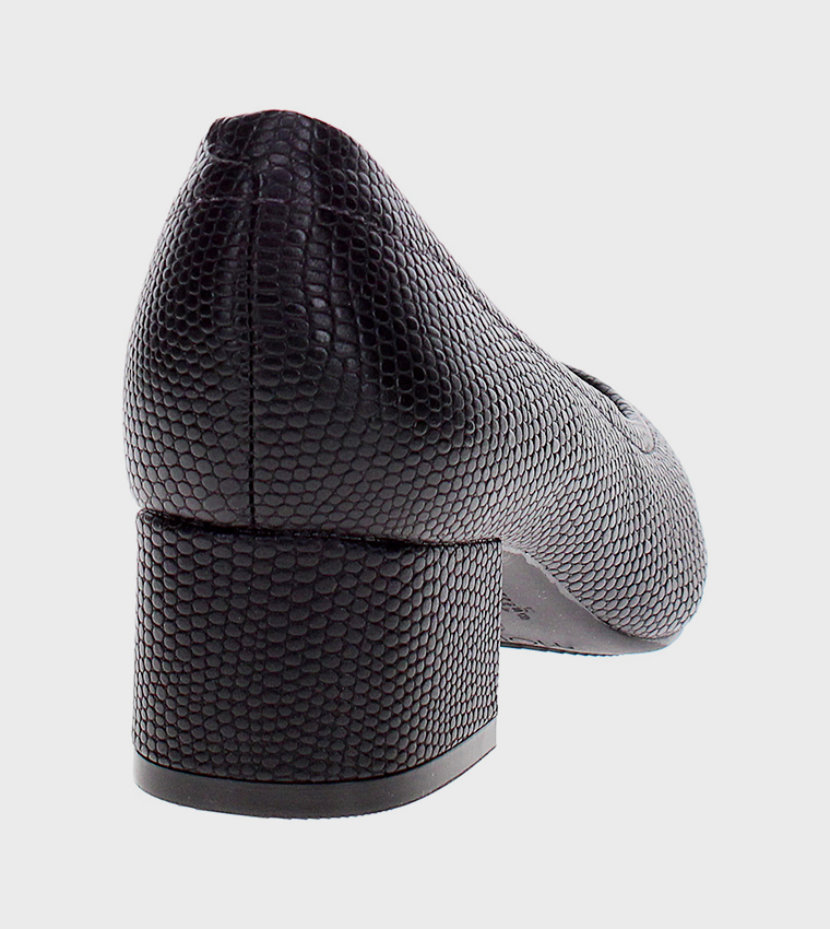 Textured Block Heel Pumps
