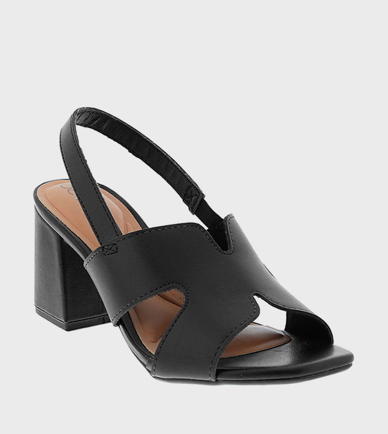 Textured Slingback Heel Sandals
