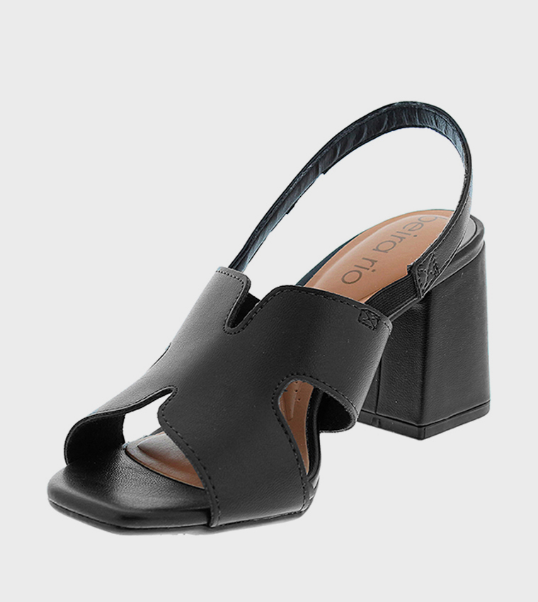 Textured Slingback Heel Sandals