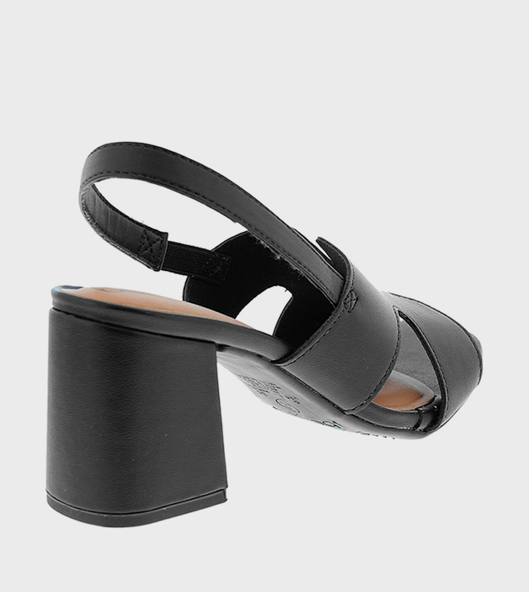 Textured Slingback Heel Sandals