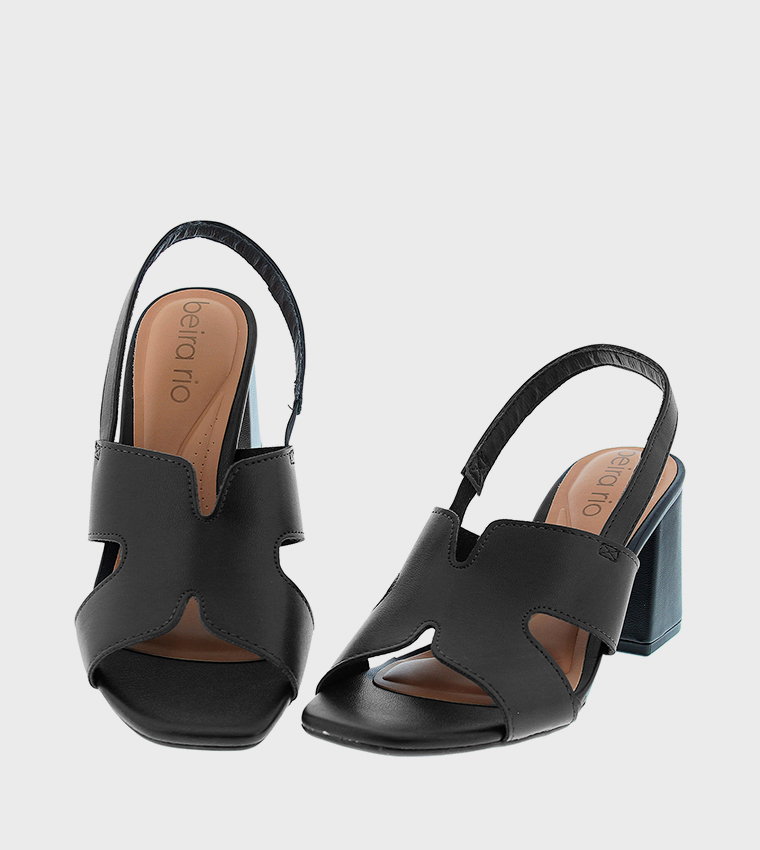 Textured Slingback Heel Sandals