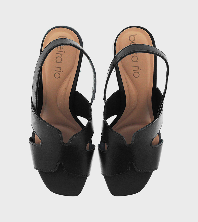 Textured Slingback Heel Sandals