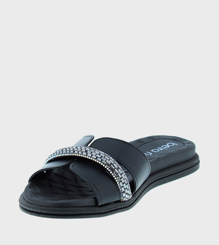 Embellished Open Toe Flat Sandals