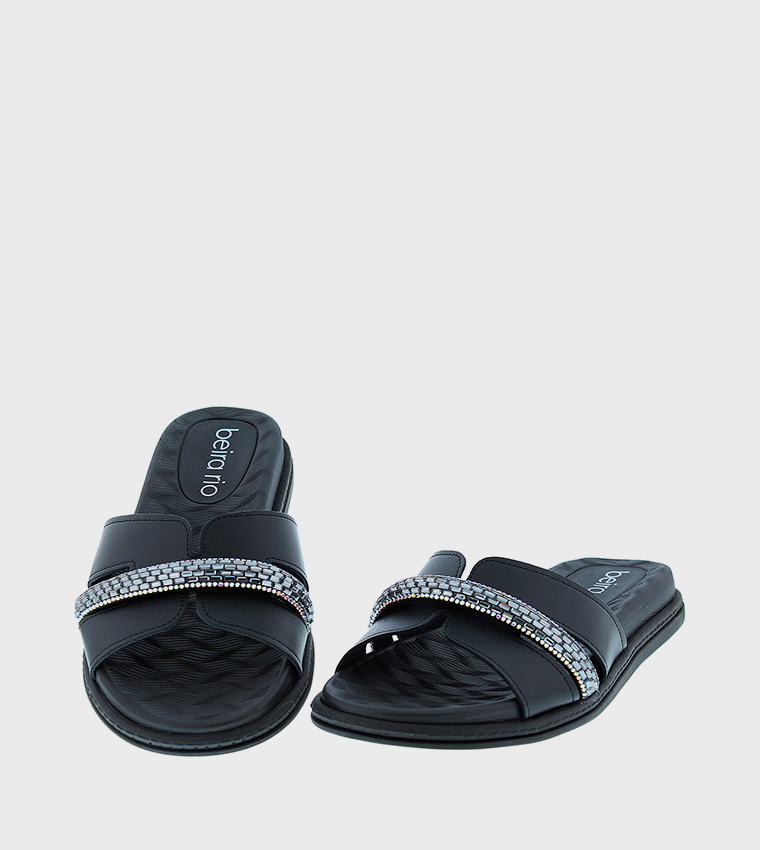 Embellished Open Toe Flat Sandals