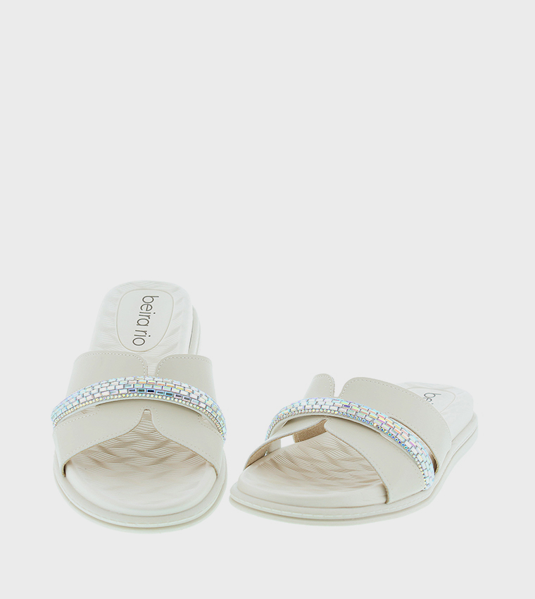 Embellished Open Toe Flat Sandals