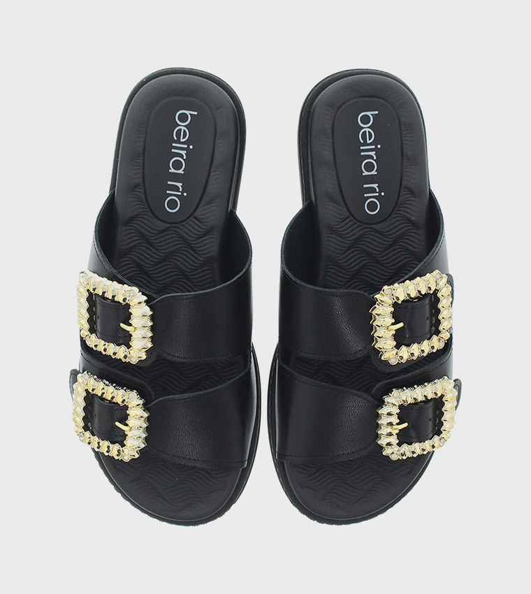 صندل فلات مزخرف بمقدمة مفتوحة