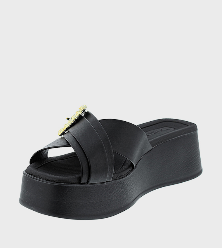 Buckle Detail Platform Sandals