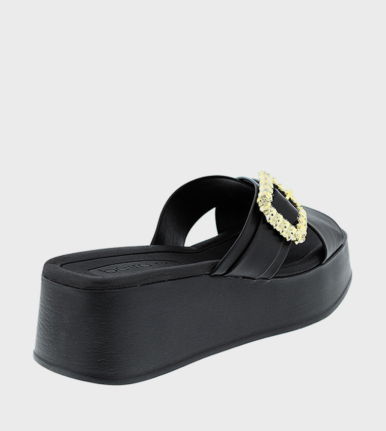 Buckle Detail Platform Sandals