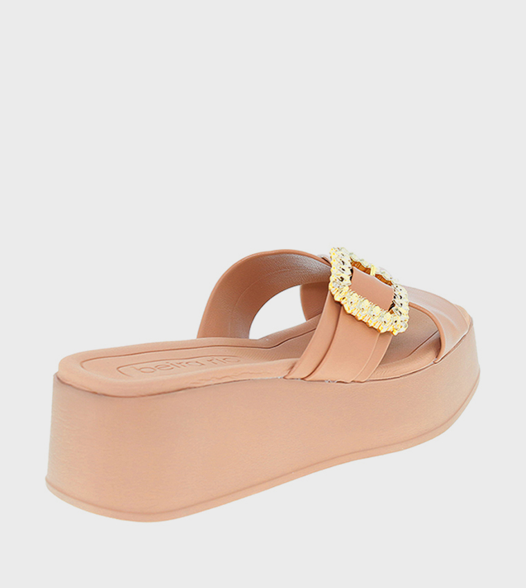 Buckle Detail Platform Sandals