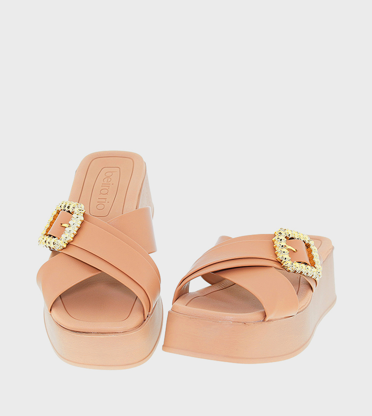 Buckle Detail Platform Sandals