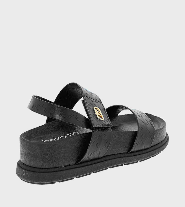 Textured Slingback Platform Sandals