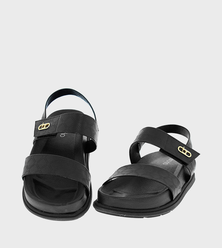 Textured Slingback Platform Sandals