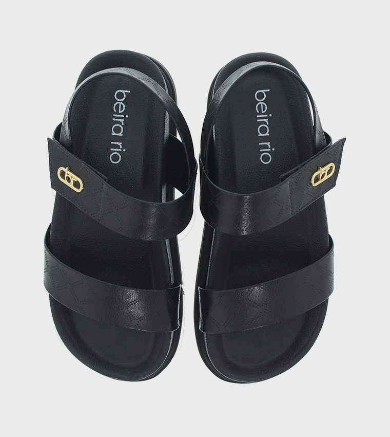 Textured Slingback Platform Sandals