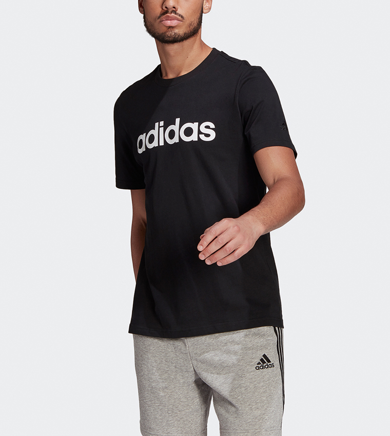 Buy Adidas Essentials Embroidered Linear Logo Tee In Black 6thStreet