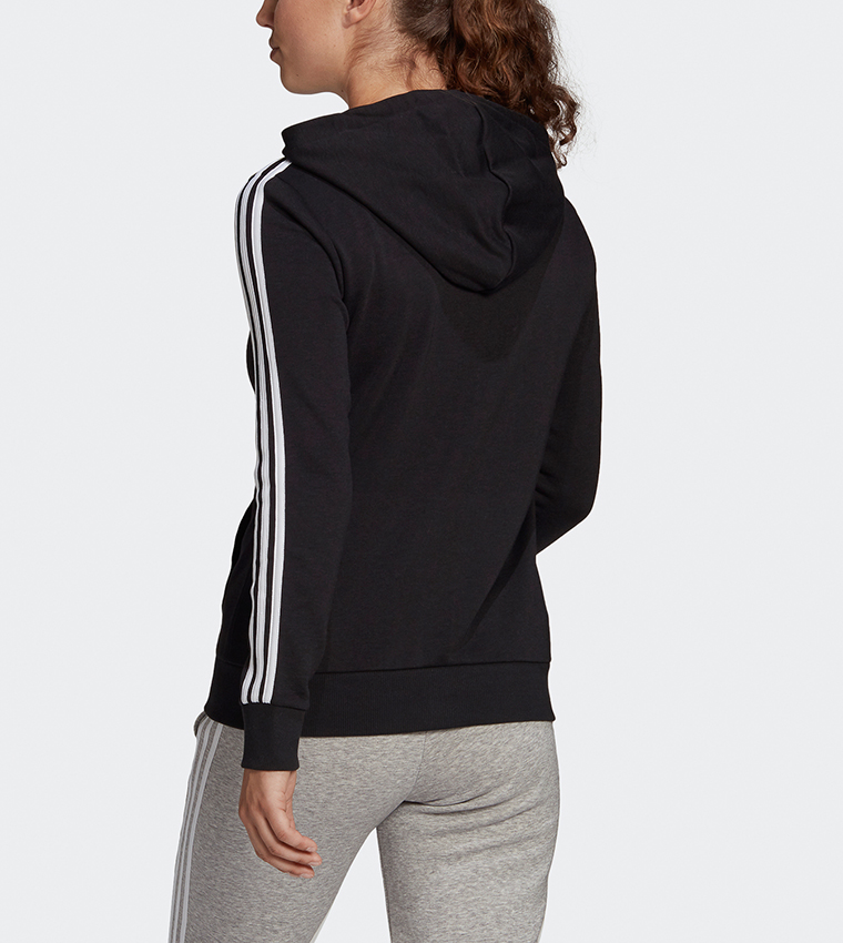 Buy Adidas Essentials French Terry 3 Stripes Full Zip Hoodie In Black 6thStreet UAE