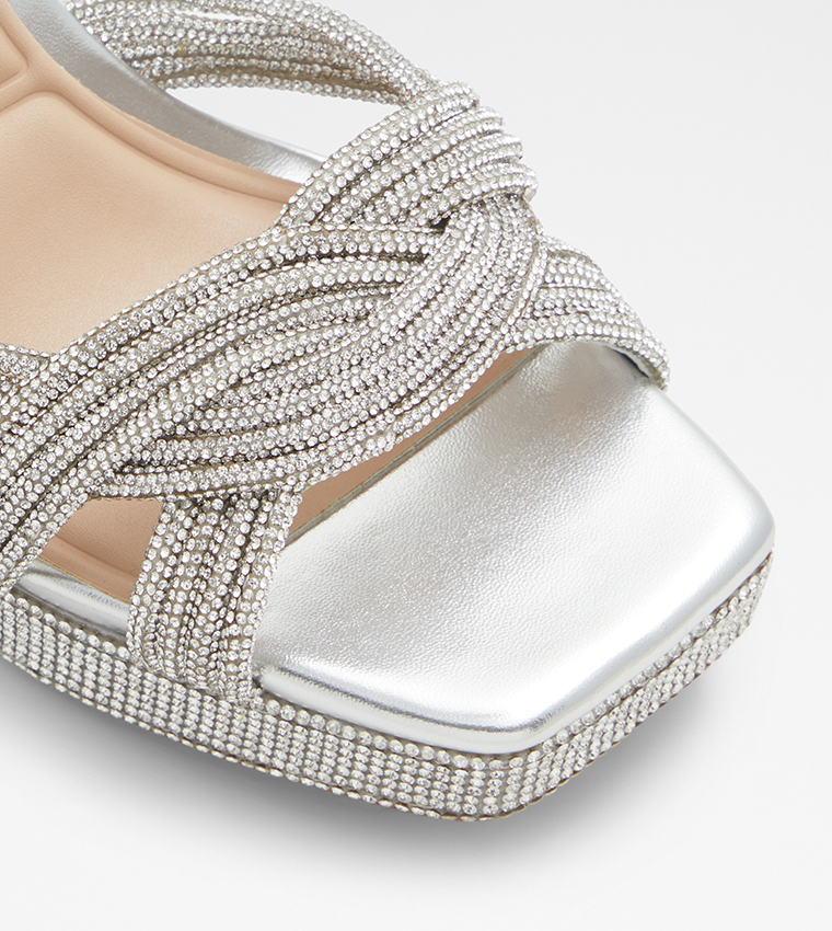 【ALDO】ラインストーン〇Glimma〇プラットフォームサンダル セール】ラインストーン フラットサンダル（サンダル）｜ad thie
