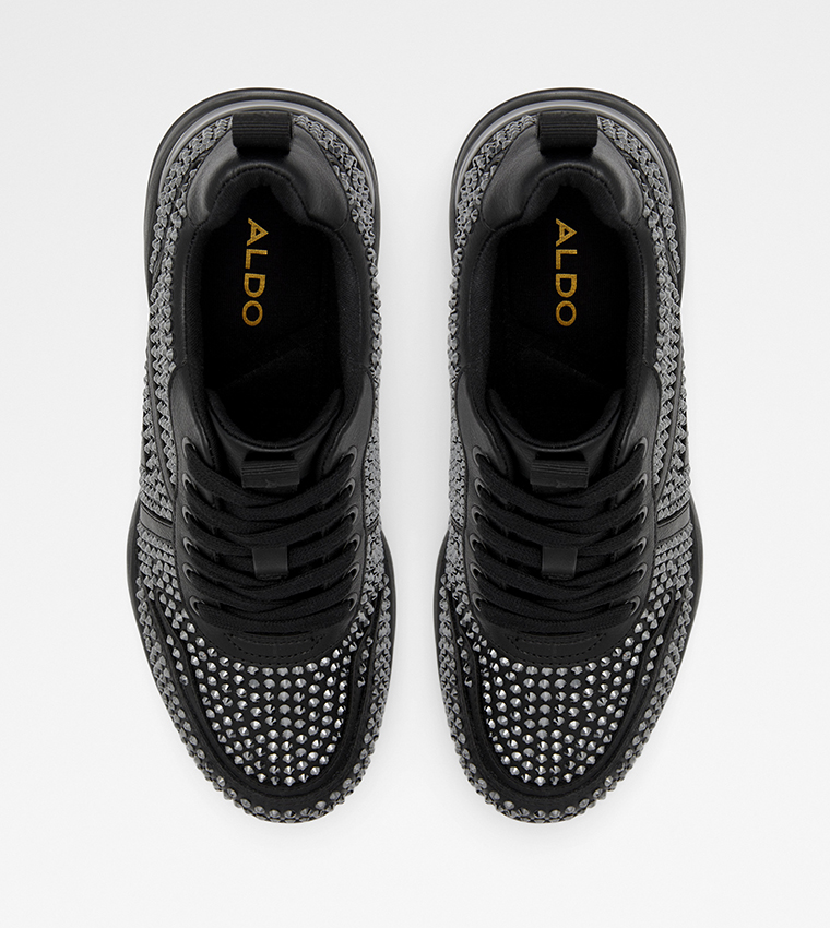 Aldo black glitter sneakers discount