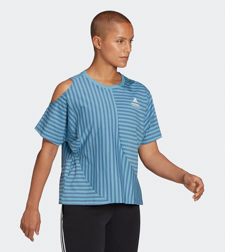 Buy Adidas Sportswear Cutout Shoulder T Shirt In Blue 6thStreet Saudi Arabia