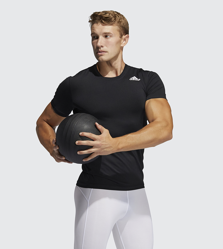 Buy Adidas Techfit Compression Short Sleeve Top In Black