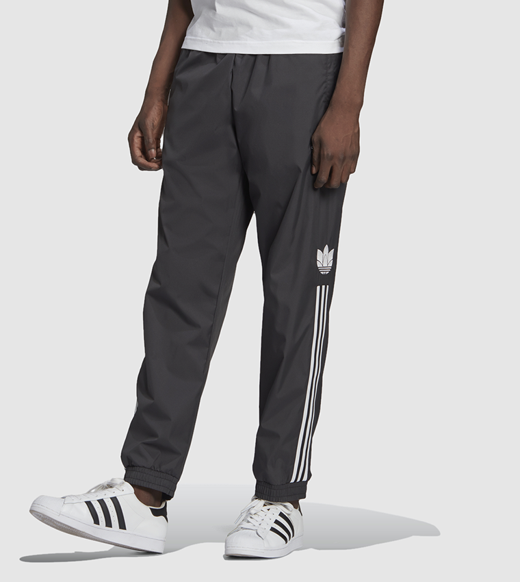 Buy Adidas Originals Adicolor 3D Trefoil 3 Stripes Track Pants In Black ...