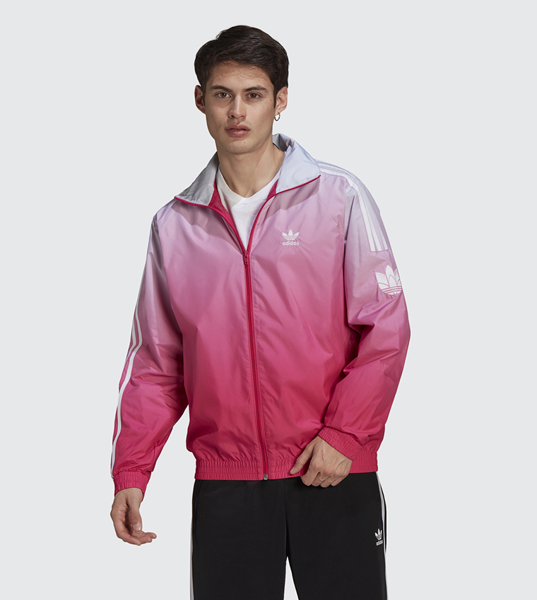 Adidas 3 stripe pink track jacket hotsell