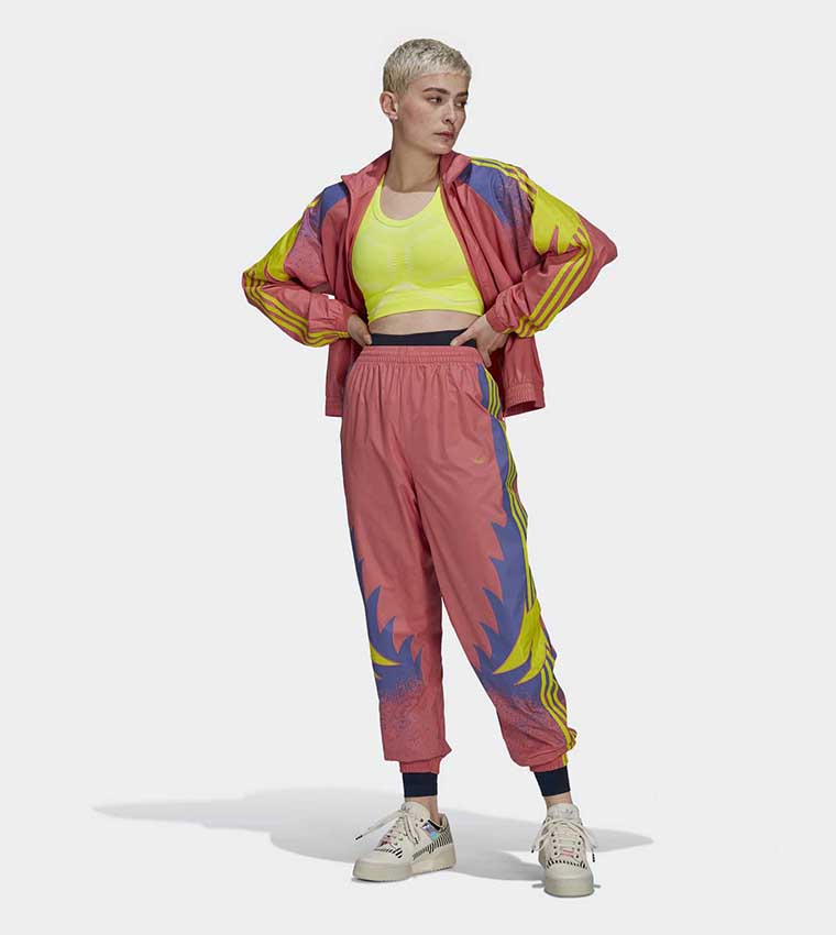 Color Block High Neck Track Jacket