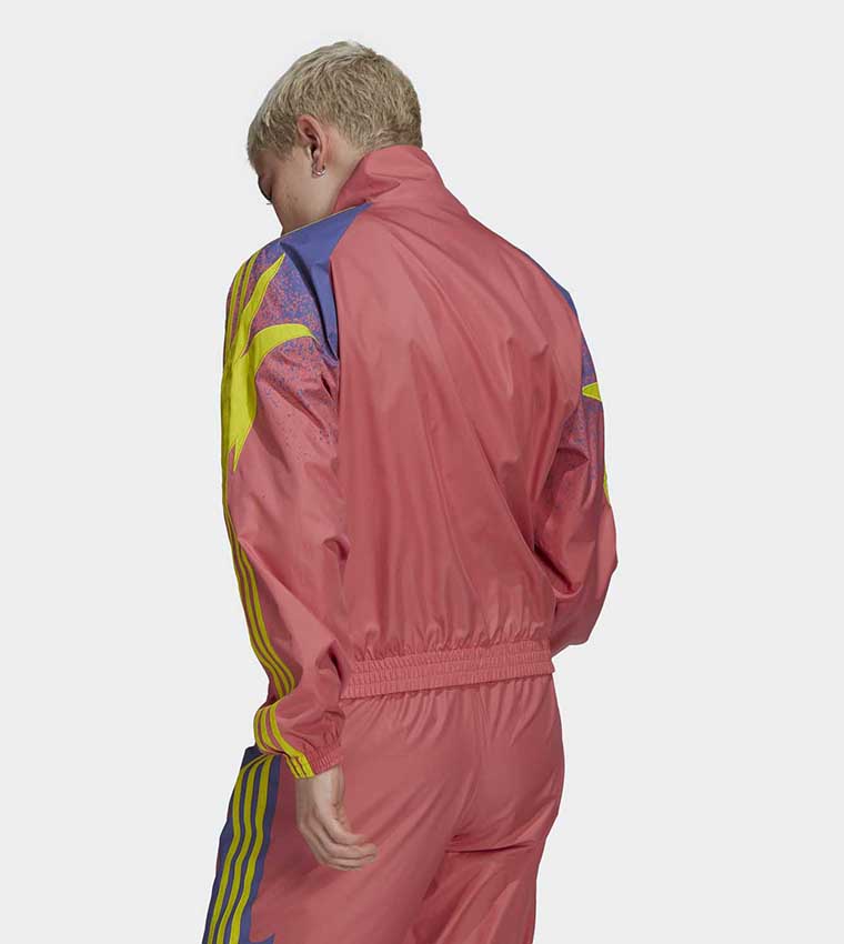 Color Block High Neck Track Jacket