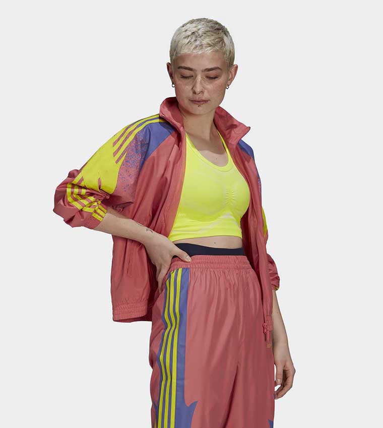 Color Block High Neck Track Jacket