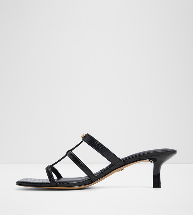 GOLDENGLOW Textured Heel Sandals