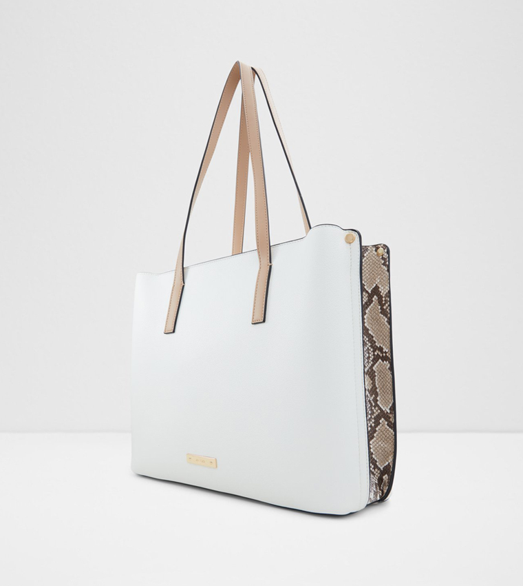 White snakeskin bag top