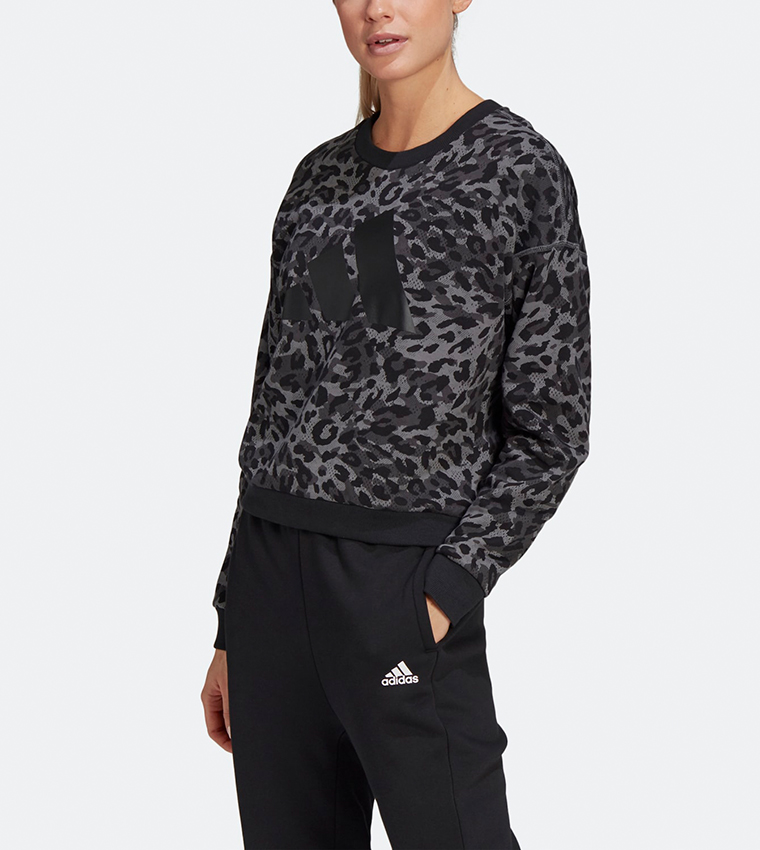 Adidas leopard outlet print sweatshirt