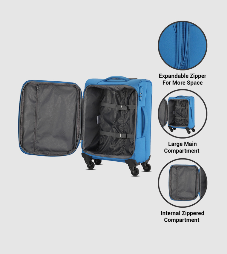 BALI Soft Shell Spinner Trolley Bag Set, (56cm, 68cm and 79cm)