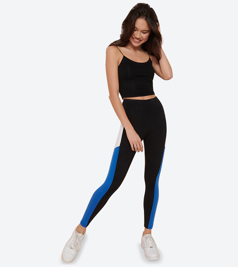 Buy Ardene Waist Cross Strap Leggings In Black