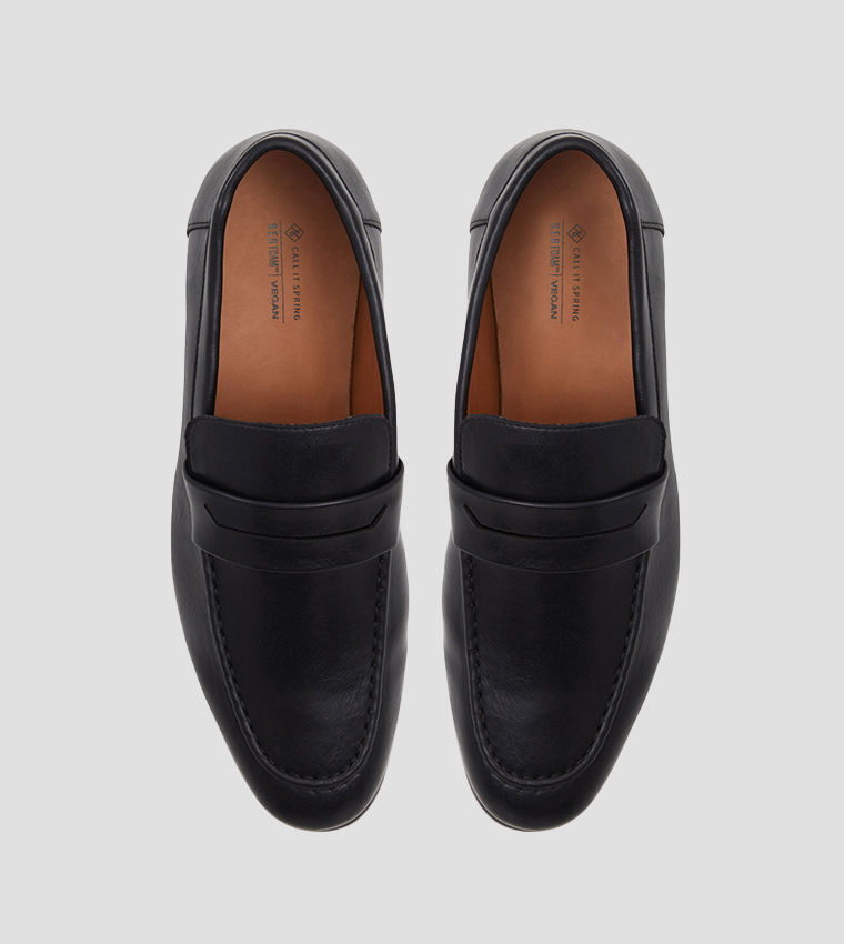 GRECO Textured Almond Toe Loafers