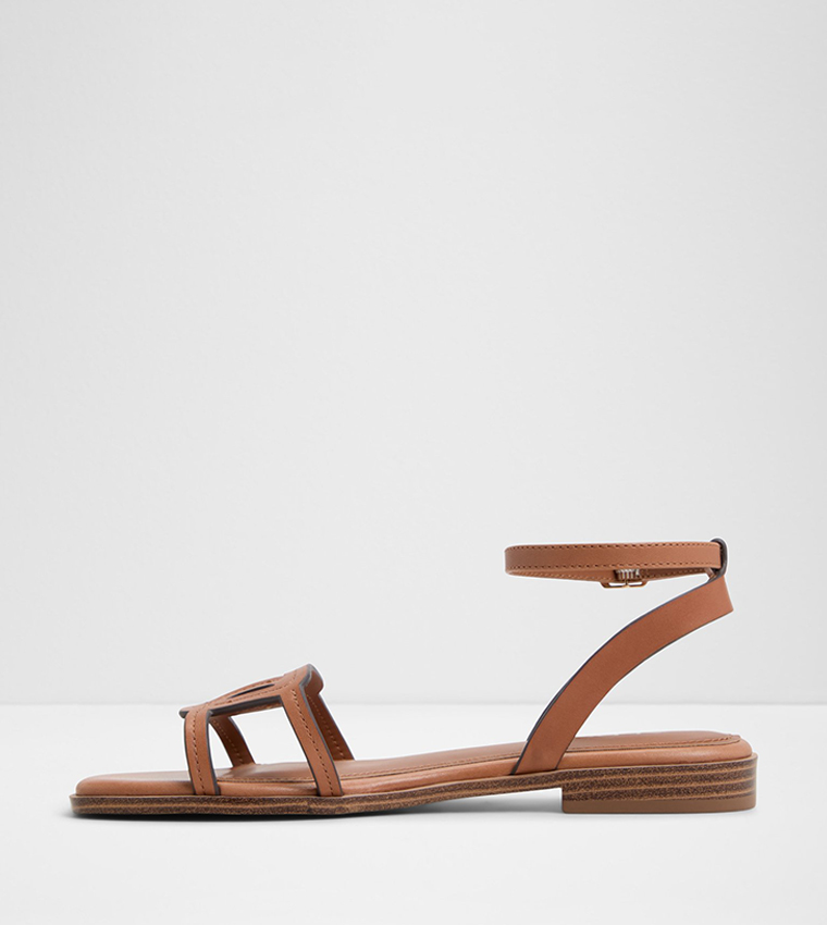 GREENGROVE Textured Flat Sandals