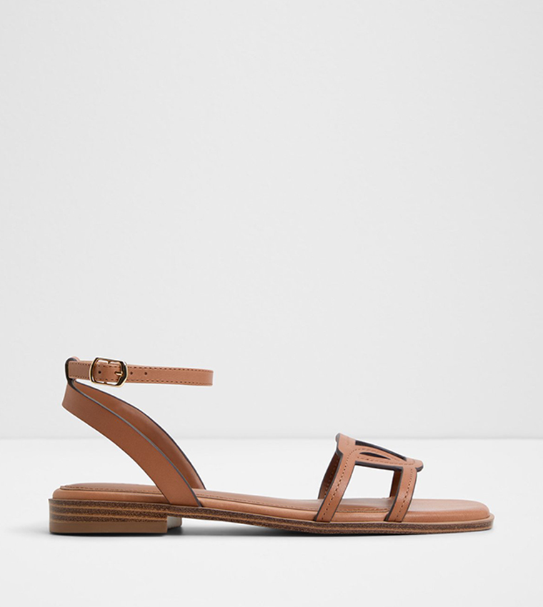 GREENGROVE Textured Flat Sandals