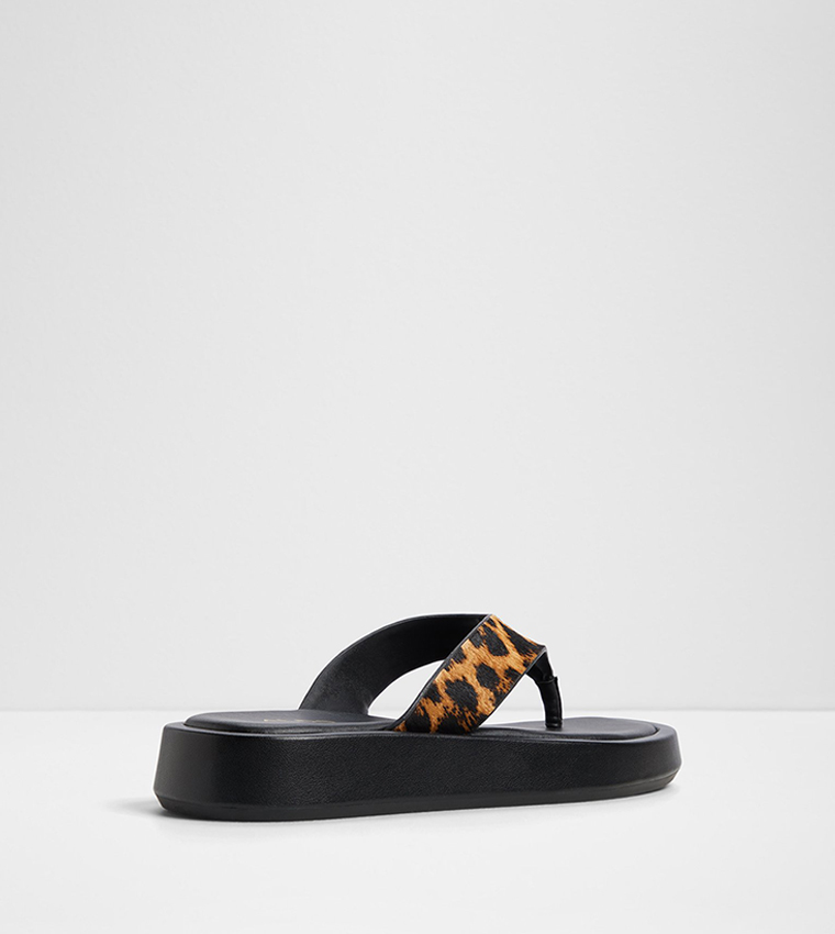 GRETTLE Animal Printed Flat Sandals