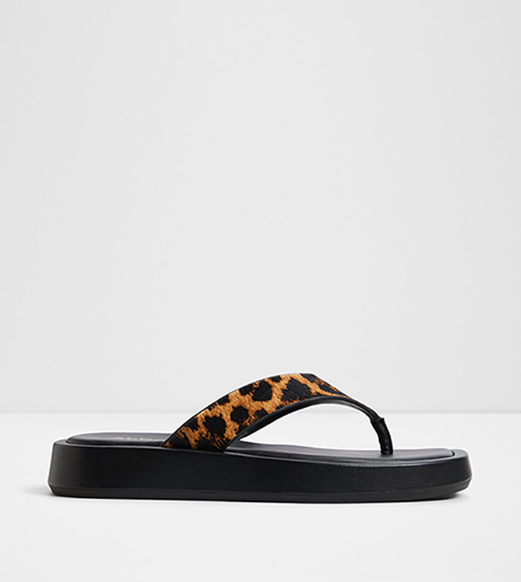 GRETTLE Animal Printed Flat Sandals
