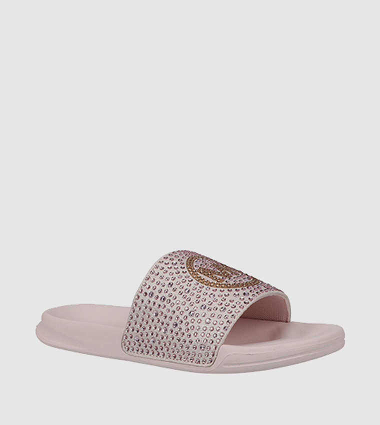Buy Michael Kors Jett Charm Crystal Slides In Pink 6thStreet UAE